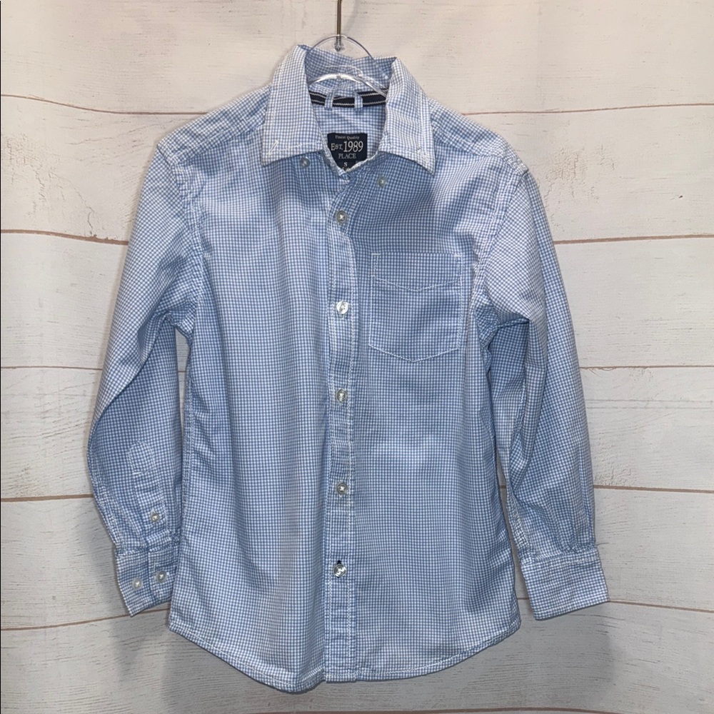 Children’s Place Light Blue Checkered Shirt Size 5/6